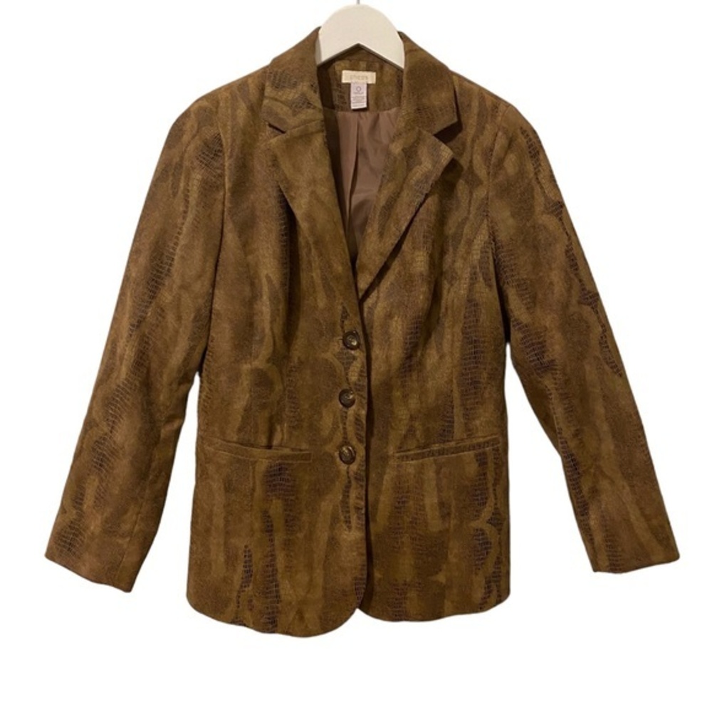 Chico’s Textured Reptile Print Blazer Size 0